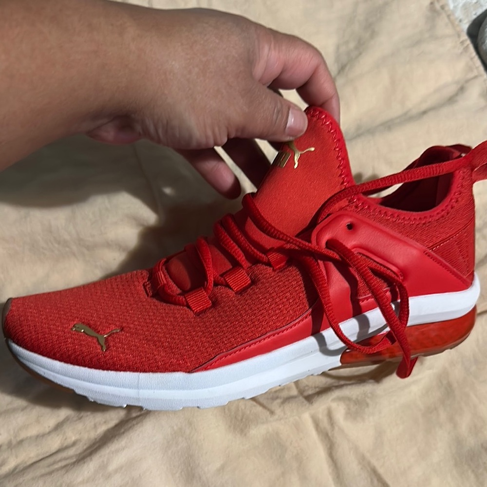 Puma Red and Gold Running Shoes